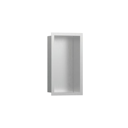hansgrohe XtraStoris Individual Wall Niche Brushed Stainless Steel with Design Frame 12"x 6"x 4"