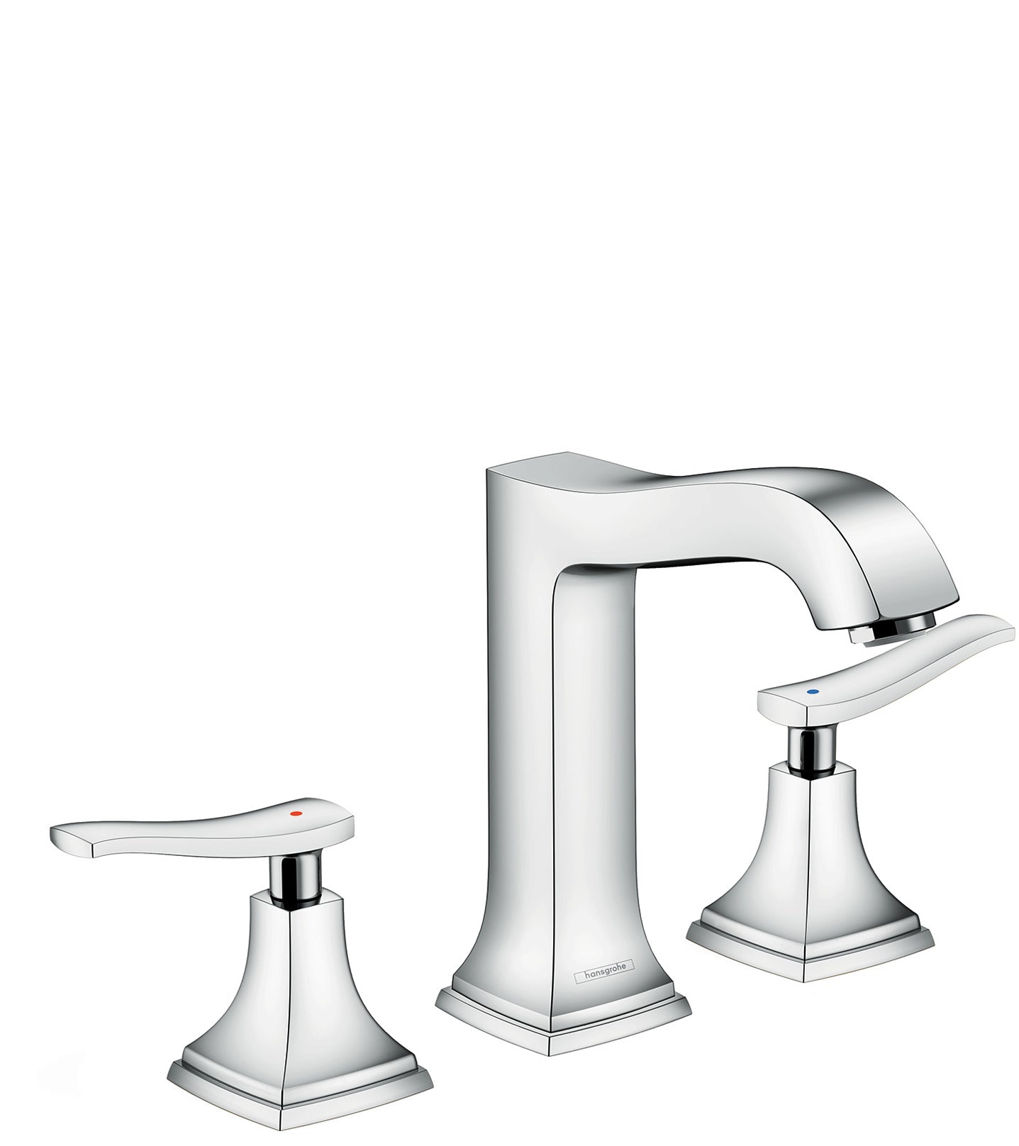 hansgrohe Metropol Classic Widespread Faucet 160 with Lever Handles and Pop-Up Drain, 1.2 GPM