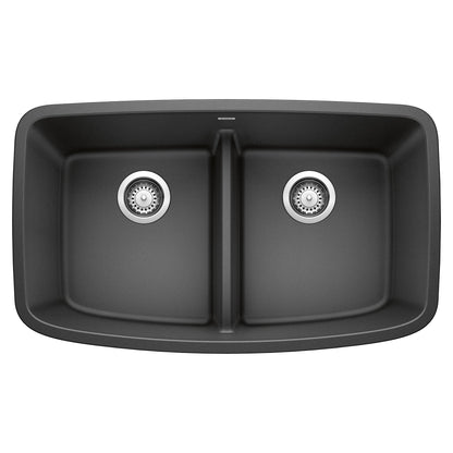BLANCO 442200 Valea Equal Double Bowl Kitchen Sink with Low Divide - Anthracite