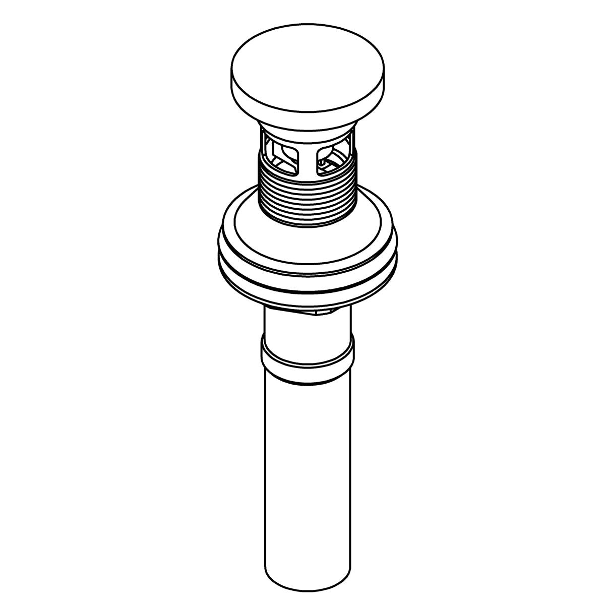 KOHLER K-1035625 Clicker Drain with Overflow, Black