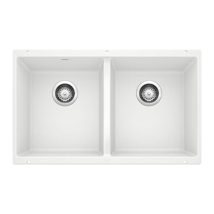 BLANCO 516320 Precis Equal Double Bowl Kitchen Sink - White