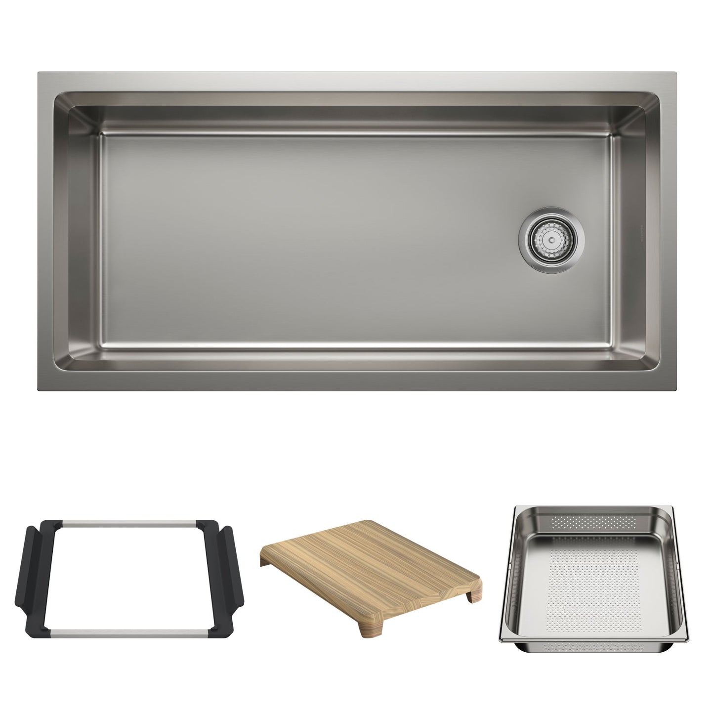 BLANCO Inteos 39" Single Bowl Reversible Undermount Stainless Steel Workstation Kitchen Sink - Satin Polish