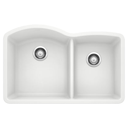 BLANCO 440180 Diamond 1-3/4 Double Bowl Kitchen Sink - White