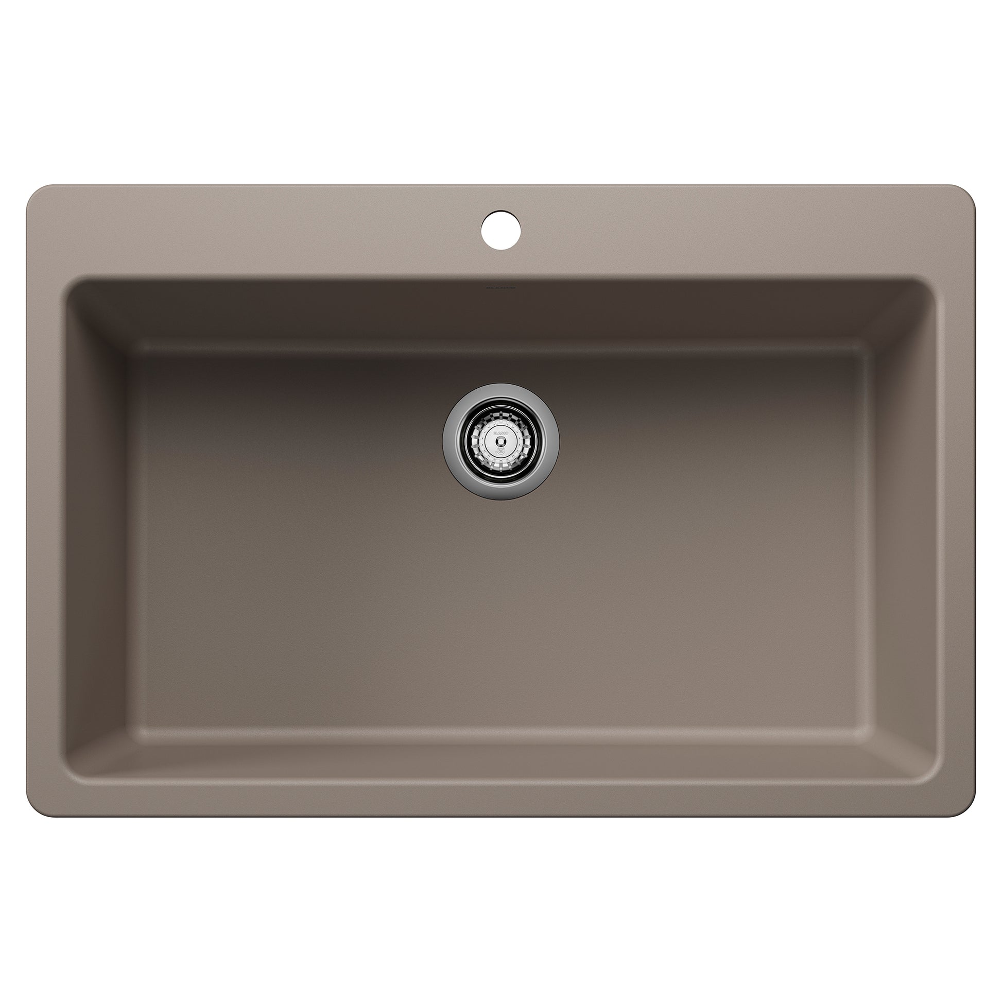 BLANCO Liven SILGRANIT 33" Super Single Dual Mount Kitchen Sink - Truffle