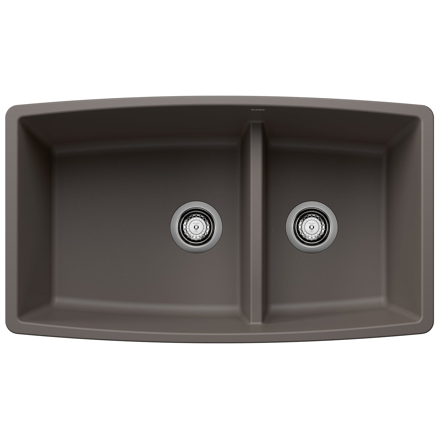BLANCO 443125 Performa 1-3/4 Double Bowl Kitchen Sink with Low Divide - Volcano Gray
