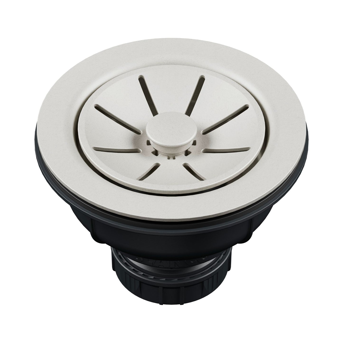 BLANCO Essential Silgranit Color-Matched 3.5" Basket Strainer with Turn-to-Close Design - Soft White