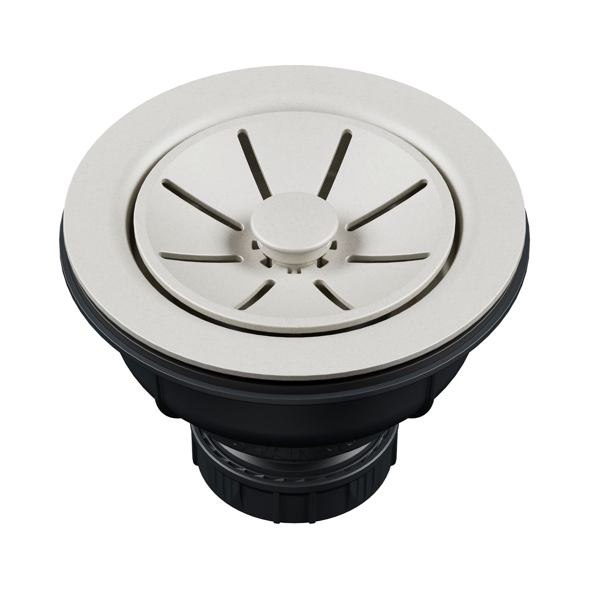 BLANCO Essential Silgranit Color-Matched 3.5" Basket Strainer with Turn-to-Close Design - Soft White