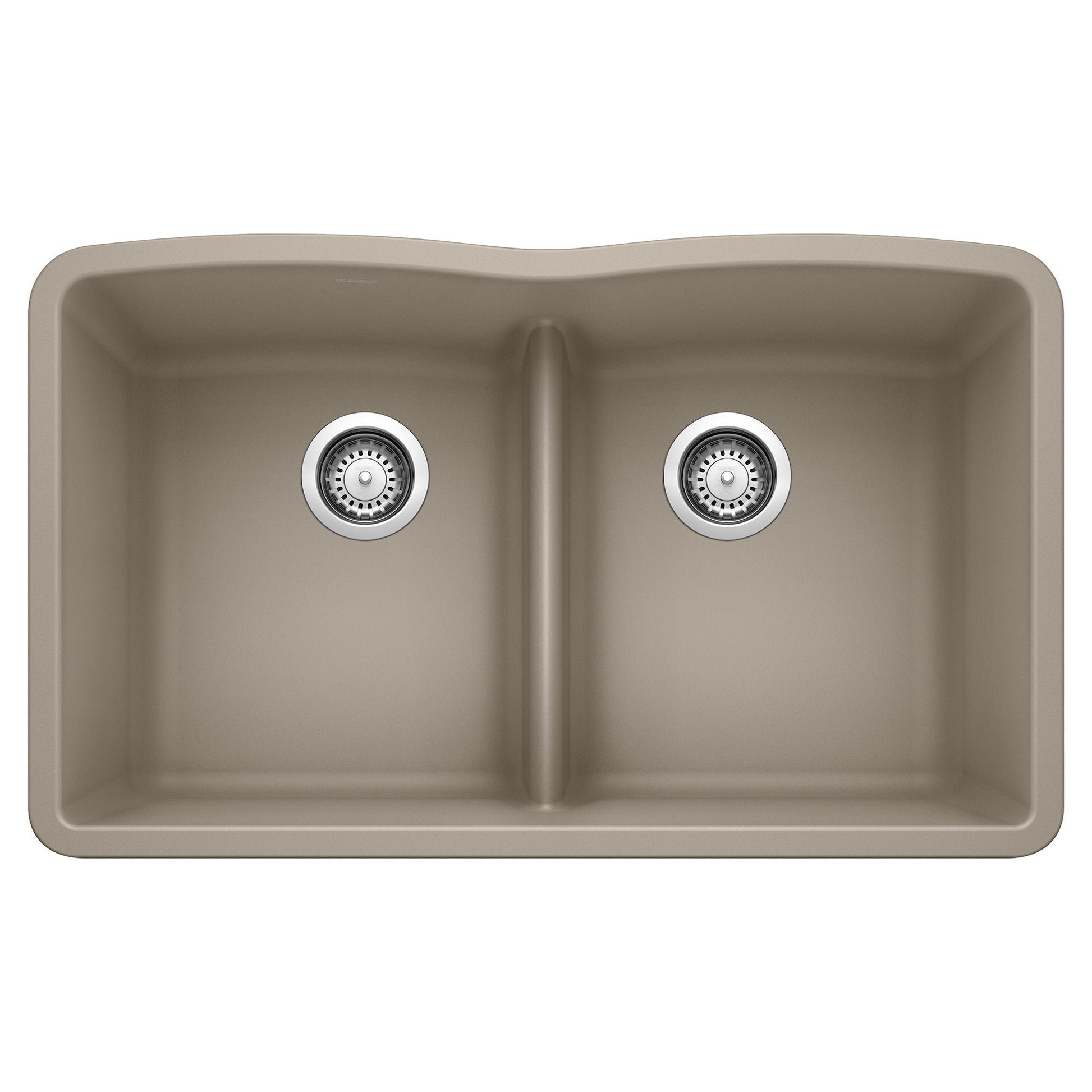 BLANCO 442072 Diamond Equal Double Bowl Kitchen Sink with Low Divide - Truffle