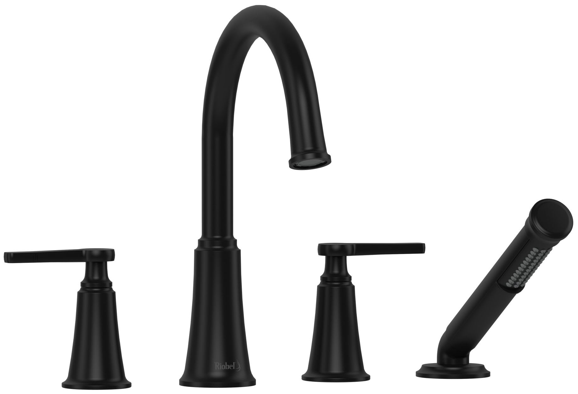 Riobel MMRD12 Momenti 4-Hole Deck Mount Tub Filler with C-Spout