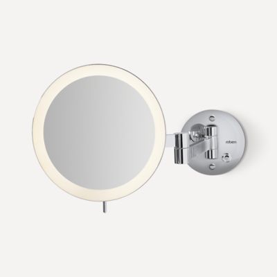 Robern 5M0008WLUT76 Wall-Mount Magnification Mirror, Lit, 5X Magnification, Chrome