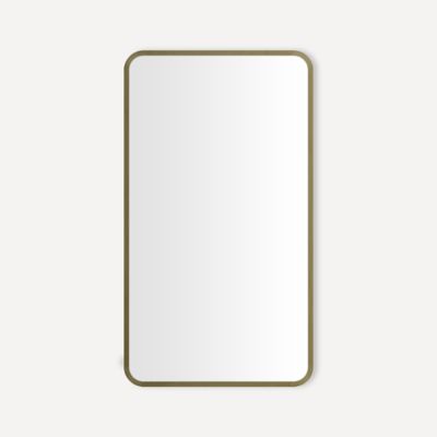 Robern CC2034D4RC87TU Round Corner Metal Cabinet, 20" x 34" x 4", Aged Brass, Electric Upgrade: Magnetic Strip, Interior Ligh