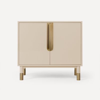 Robern CVSM3622087 Islamorada Vanity, 36" x 32-7/8" x 21-1/2", Sand with Aged Brass, No Vanity Top