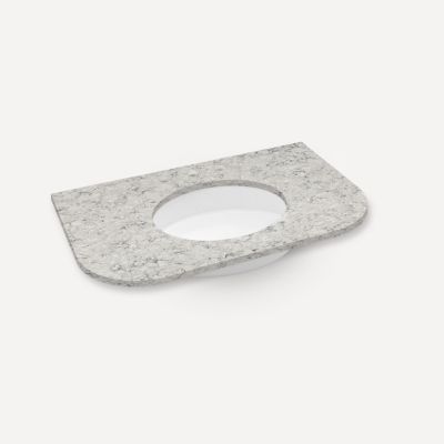 Robern TA36UCO96-8CR1 Quartz Stone Vanity Top, 36" x 1-1/8" x 23", Center Undercounter Sink, Pietra, Three Hole, for Rosebroo