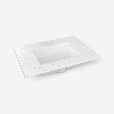 Robern TF31UCO94-1 Quartz Stone Vanity Top, 31" x 3/4" x 22", Center Undercounter Sink, Lyra, Single Hole