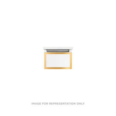 Robern VP12H1D21F21S82 Modular Vanity, 12" x 7-1/2" x 21", White, Matte Gold Frame, Full Drawer, Selectable Night Light, 2700