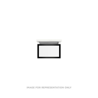 Robern VP12H1D21F26N83 Modular Vanity, 12" x 7-1/2" x 21", Matte White, Matte Black Frame, Full Drawer