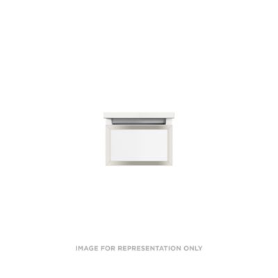 Robern VP12H1D21F27S77 Modular Vanity, 12" x 7-1/2" x 21", Matte Gray, Polished Nickel Frame, Full Drawer, Selectable Night L