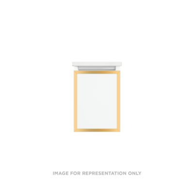 Robern VP12H2D21F21S82 Modular Vanity, 12" x 15" x 21", White, Matte Gold Frame, Full Drawer, Selectable Night Light, 2700K/4