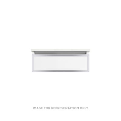 Robern VP24H1D21F26N76 Modular Vanity, 24" x 7-1/2" x 21", Matte White, Chrome Frame, Full Drawer