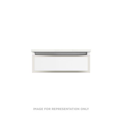 Robern VP24H1D21F28S77 Modular Vanity, 24" x 7-1/2" x 21", Matte Black, Polished Nickel Frame, Full Drawer, Selectable Night 