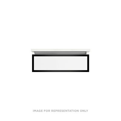 Robern VP24H1D21R11N83 Modular Vanity, 24" x 7-1/2" x 21", Tinted Gray Mirror, Matte Black Frame, False Front Drawer