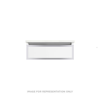 Robern VP24H1D21R26S76 Modular Vanity, 24" x 7-1/2" x 21", Matte White, Chrome Frame, False Front Drawer, Selectable Night Li
