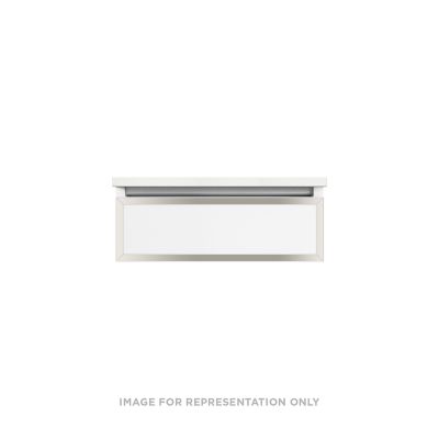 Robern VP24H1D21R26S77 Modular Vanity, 24" x 7-1/2" x 21", Matte White, Polished Nickel Frame, False Front Drawer, Selectable