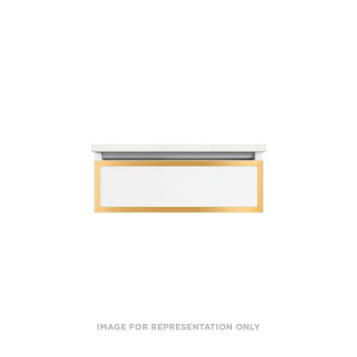 Robern VP24H1D21R28N82 Modular Vanity, 24" x 7-1/2" x 21", Matte Black, Matte Gold Frame, False Front Drawer