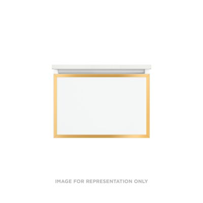 Robern VP24H2D21F21N82 Modular Vanity, 24" x 15" x 21", White, Matte Gold Frame, Full Drawer