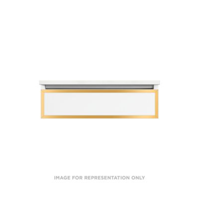 Robern VP30H1D21F21S82 Modular Vanity, 30" x 7-1/2" x 21", White, Matte Gold Frame, Full Drawer, Selectable Night Light, 2700