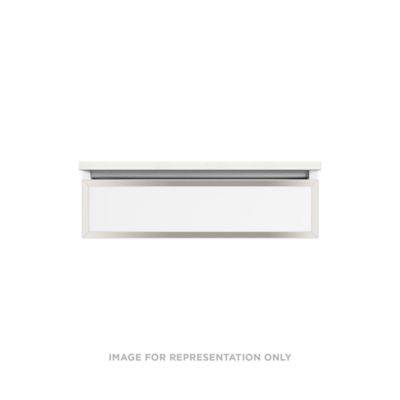 Robern VP30H1D21P27N77 Modular Vanity, 30" x 7-1/2" x 21", Matte Gray, Polished Nickel Frame, Plumbing Drawer