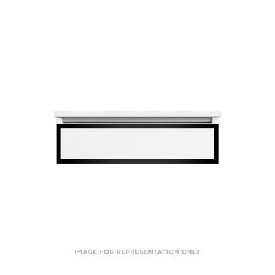 Robern VP30H1D21R26S83 Modular Vanity, 30" x 7-1/2" x 21", Matte White, Matte Black Frame, False Front Drawer, Selectable Nig