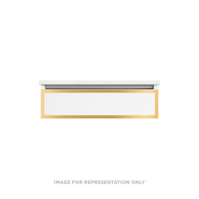 Robern VP30H1D21R27S82 Modular Vanity, 30" x 7-1/2" x 21", Matte Gray, Matte Gold Frame, False Front Drawer, Selectable Night