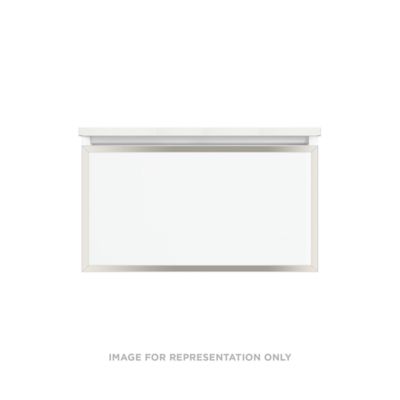 Robern VP30H2D21F28S77 Modular Vanity, 30" x 15" x 21", Matte Black, Polished Nickel Frame, Full Drawer, Selectable Night Lig