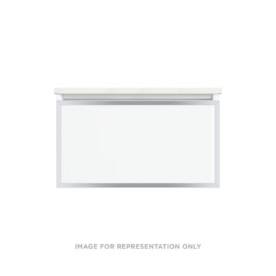 Robern VP30H2D21P21N76 Modular Vanity, 30" x 15" x 21", White, Chrome Frame, Plumbing Drawer