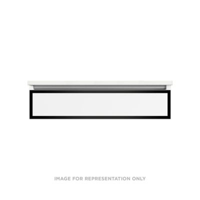 Robern VP36H1D21P19N83 Modular Vanity, 36" x 7-1/2" x 21", Satin White, Matte Black Frame, Plumbing Drawer