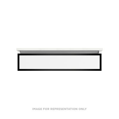 Robern VP36H1D21R11N83 Modular Vanity, 36" x 7-1/2" x 21", Tinted Gray Mirror, Matte Black Frame, False Front Drawer