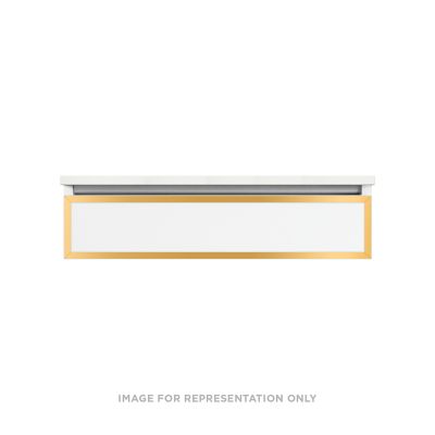 Robern VP36H1D21R19N82 Modular Vanity, 36" x 7-1/2" x 21", Satin White, Matte Gold Frame, False Front Drawer