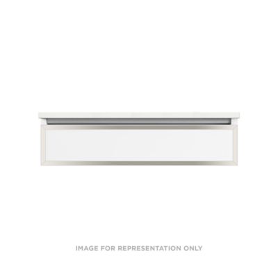 Robern VP36H1D21T21S77 Modular Vanity, 36" x 7-1/2" x 21", White, Polished Nickel Frame, Tip Out Drawer, Selectable Night Lig