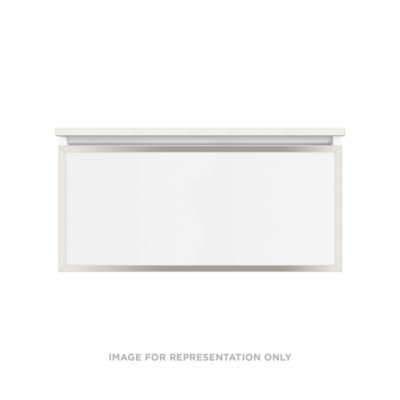 Robern VP36H2D21F12S77 Modular Vanity, 36" x 15" x 21", Satin Bronze, Polished Nickel Frame, Full Drawer, Selectable Night Li