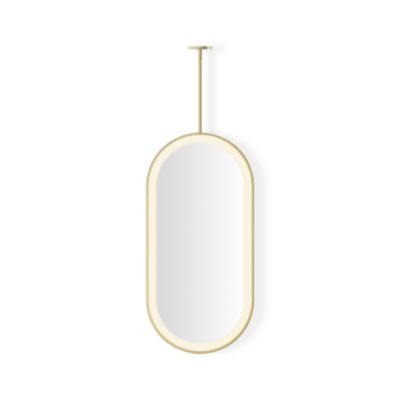 Robern YM2040SPPFN3H86 Sculpt Lighted Mirror, 20" x 40" x 1-7/8", Brass, Perimeter Light Pattern, Warm White (3000K), Dimmabl