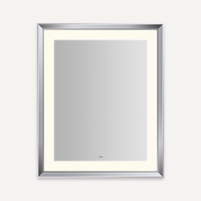 Robern YM2733RPCMD376 Sculpt Lighted Mirror, 27” x 33” x 2-5/16”, Chamfer Museum Frame, Chrome, Perimeter Light Pattern, Warm