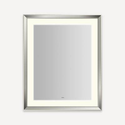 Robern YM2733RPCMD3K77 Sculpt Lighted Mirror, 27” x 33” x 2-5/16”, Chamfer Museum Frame, Polished Nickel, Perimeter Light Pat