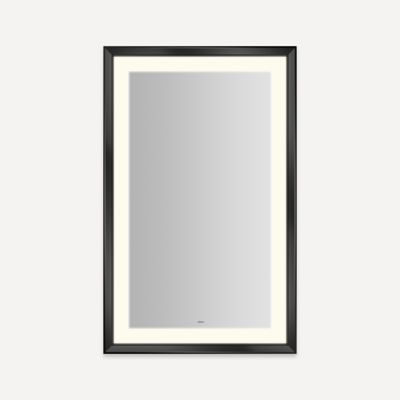 Robern YM2743RPCMD3K83 Sculpt Lighted Mirror, 27” x 43” x 2-5/16”, Chamfer Museum Frame, Matte Black, Perimeter Light Pattern