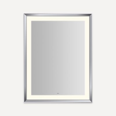 Robern YM3343RPCMD376 Sculpt Lighted Mirror, 33” x 43” x 2-5/16”, Chamfer Museum Frame, Chrome, Perimeter Light Pattern, Warm