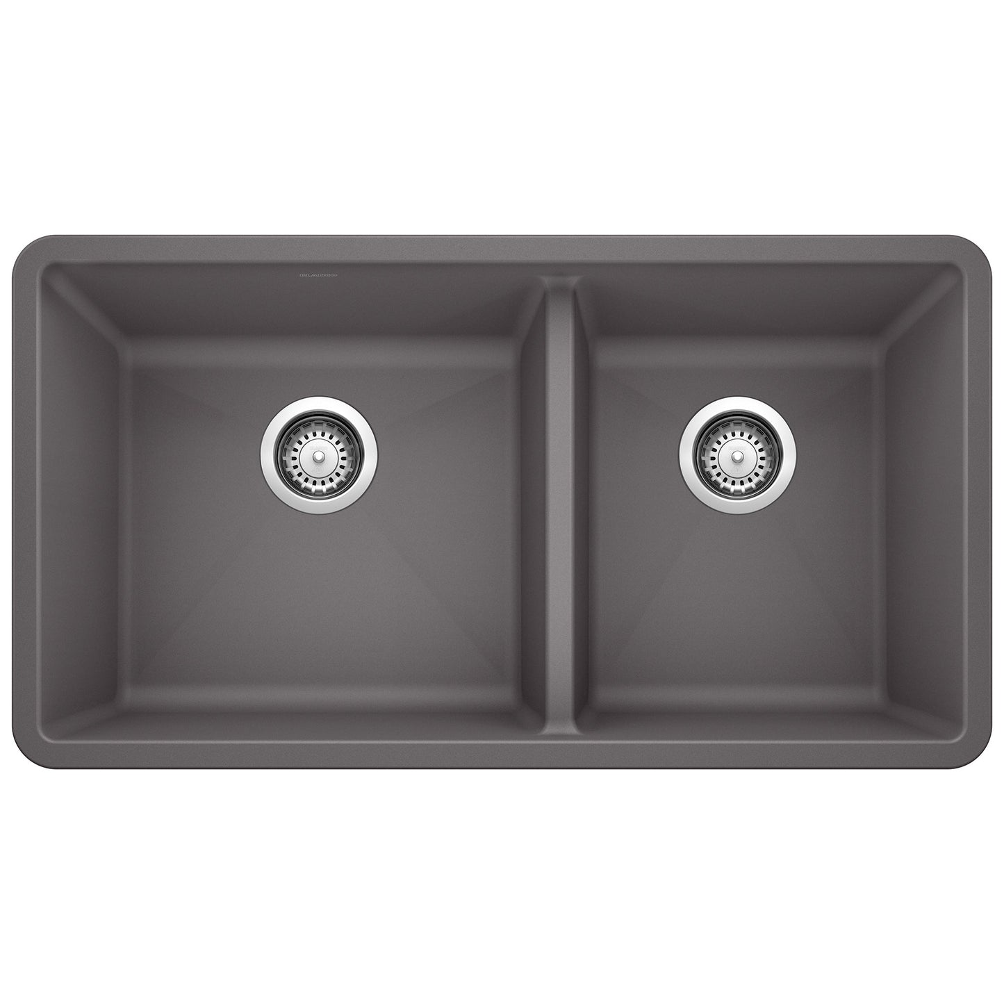 BLANCO 441479 Precis 1-3/4 Double Bowl Kitchen Sink - Cinder