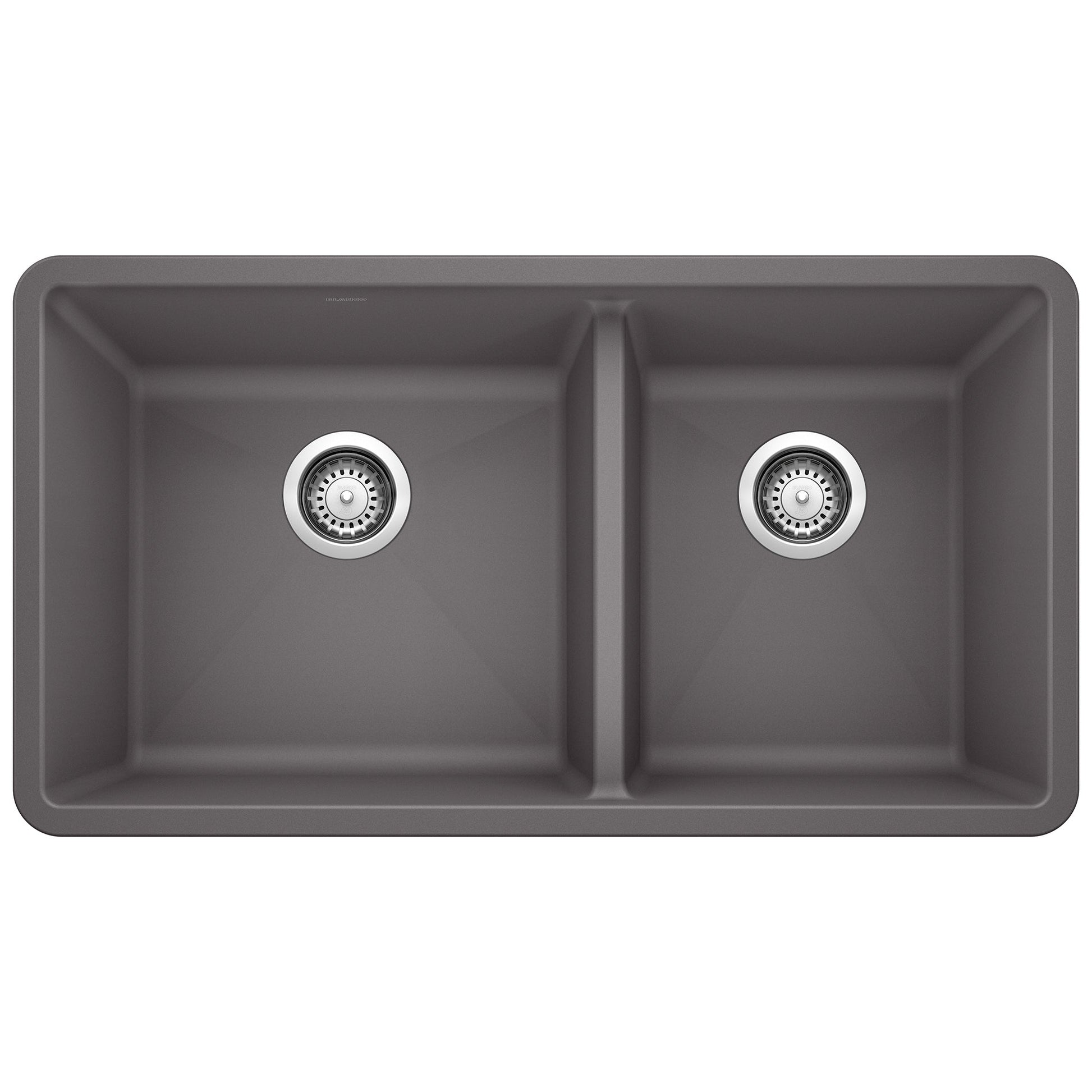 BLANCO 441479 Precis 1-3/4 Double Bowl Kitchen Sink - Cinder