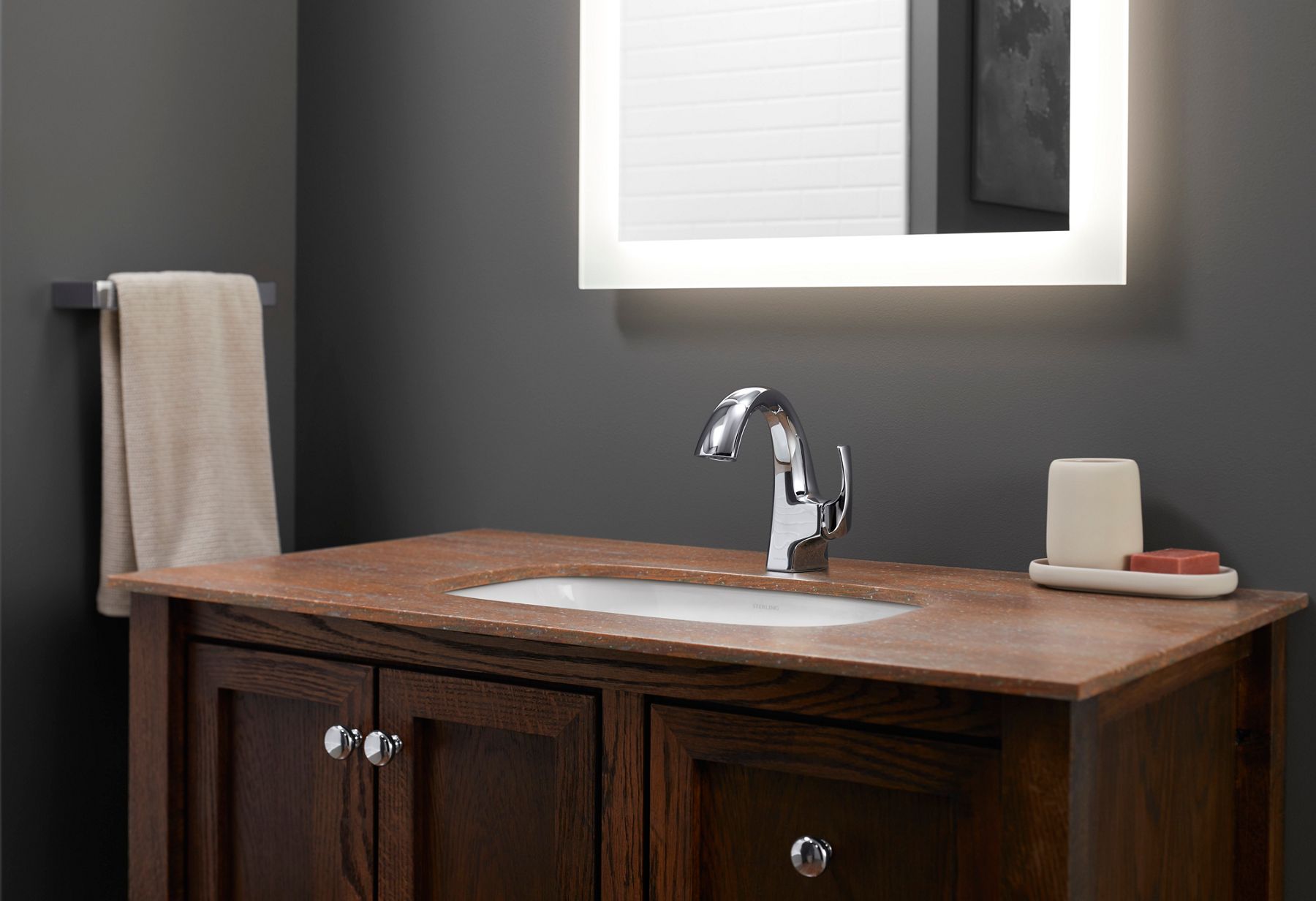 Sterling 27371-4N Medley Single-handle Bathroom Sink Faucet, 0.5 GPM, Polished Chrome