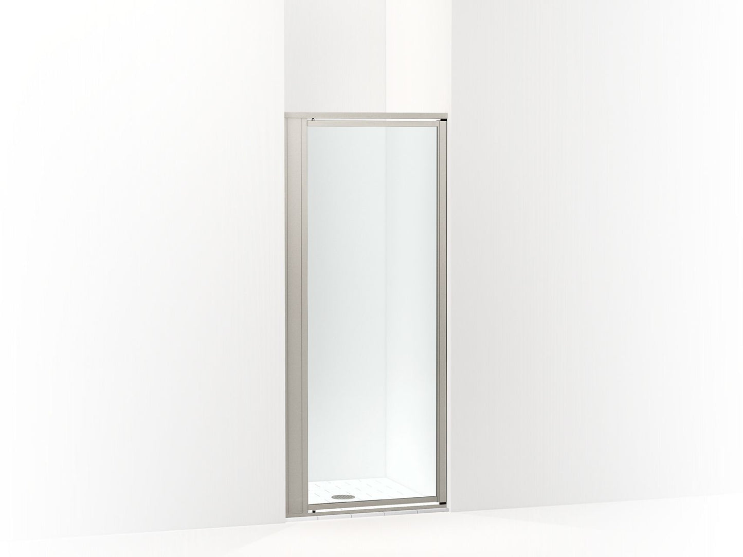 Sterling 33605-3G05 Attend 69" H Pivot Shower Door with 1/8"-thick Glass, Nickel Frame Finish with Smooth/Clear Glass Texture
