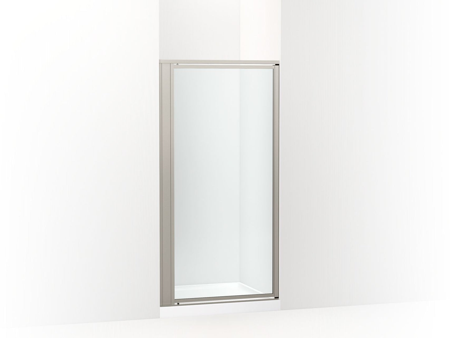 Sterling 33607-3G05 Attend 69" H Pivot Shower Door with 1/8"-thick Glass, Nickel Frame Finish with Smooth/Clear Glass Texture